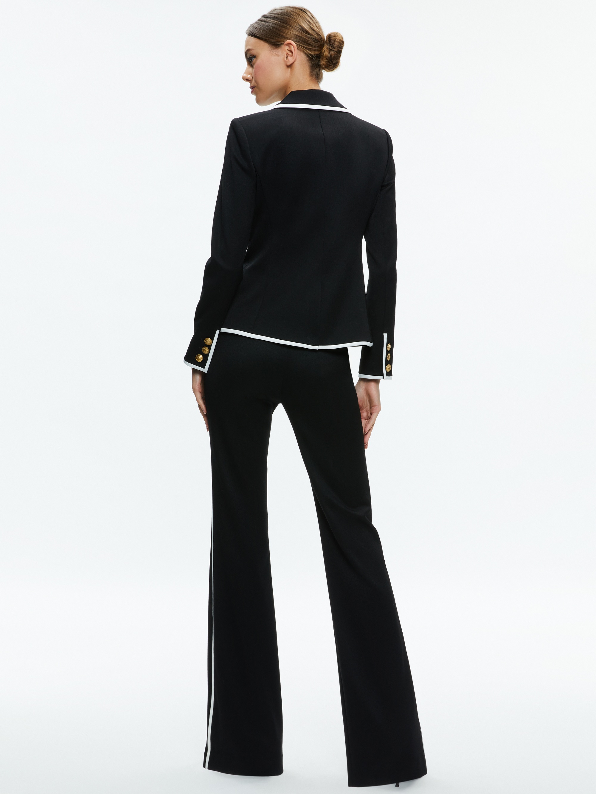MYA CONTRAST PIPING FITTED BLAZER - 3