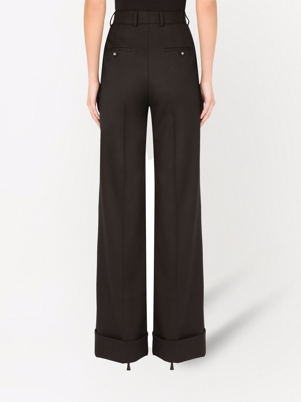 high-waist wide-leg trousers - 4