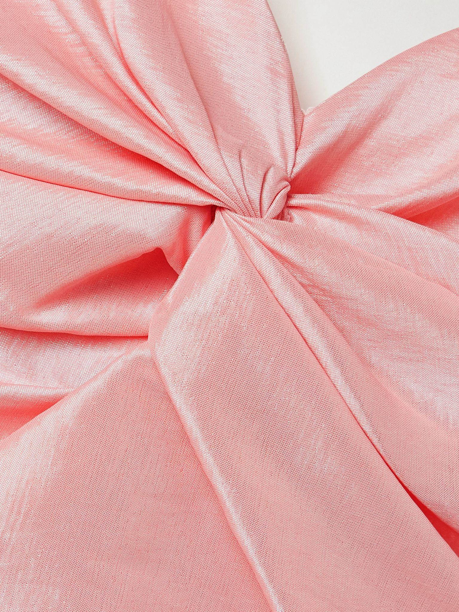 Tasha strapless twist-front ruffled taffeta top Baby pink - 4