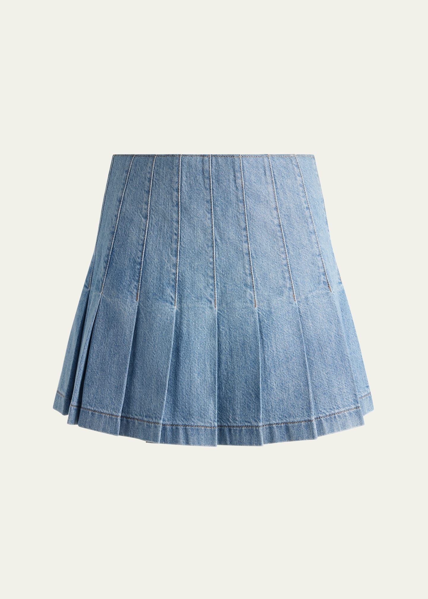Carter Pleated Denim Mini Skirt - 1