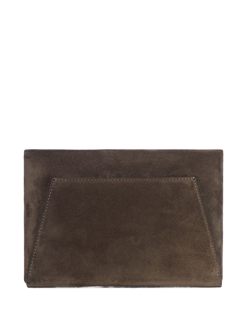 Brunello Cucinelli suede envelope clutch bag outlook