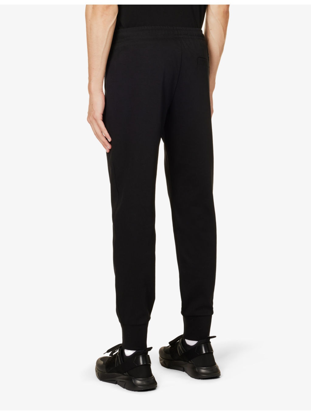 Brand-patch tapered-leg regular-fit cotton-blend jogging bottoms - 4