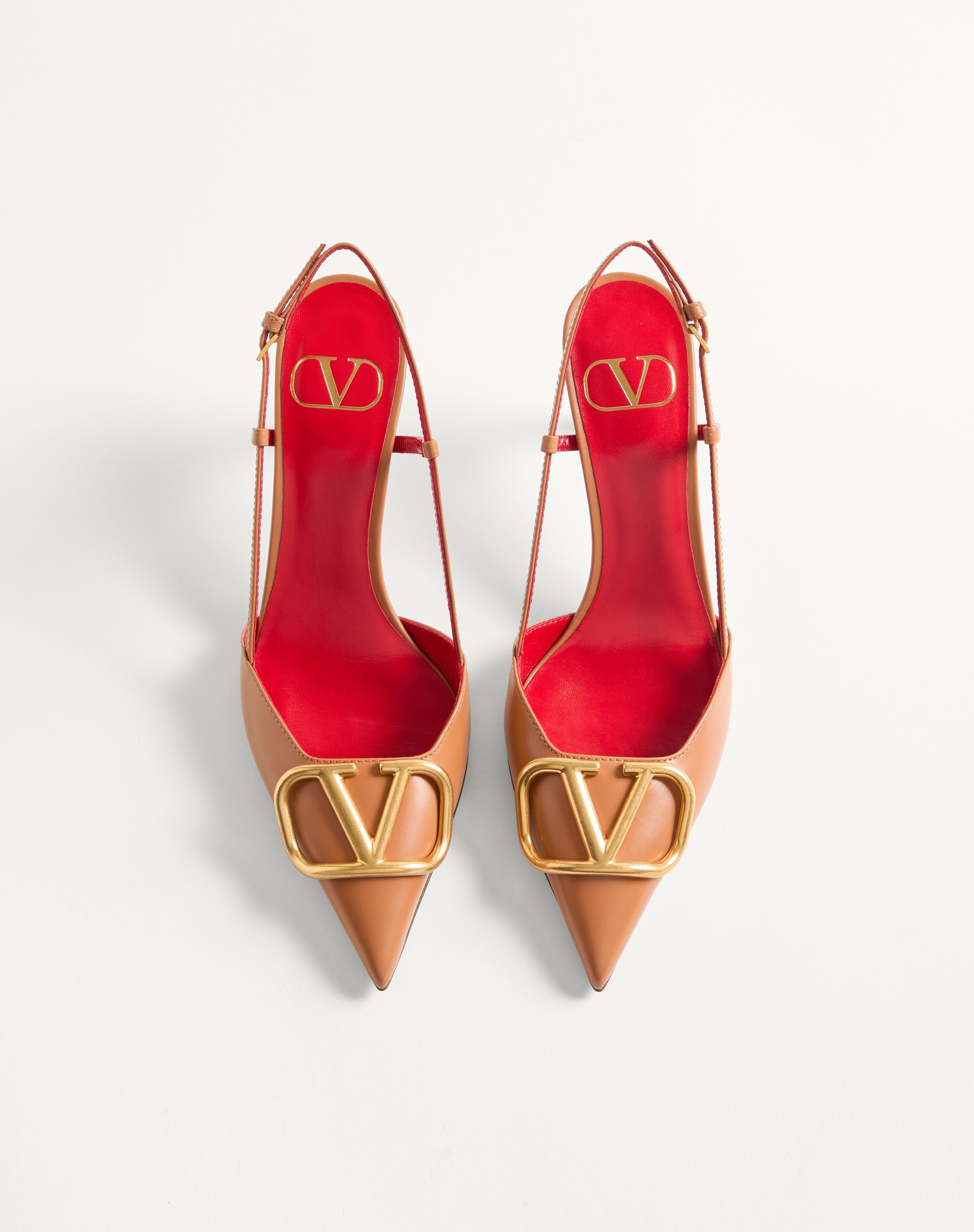 VLOGO SIGNATURE CALFSKIN SLINGBACK PUMP 80MM / 3.15 IN. - 4