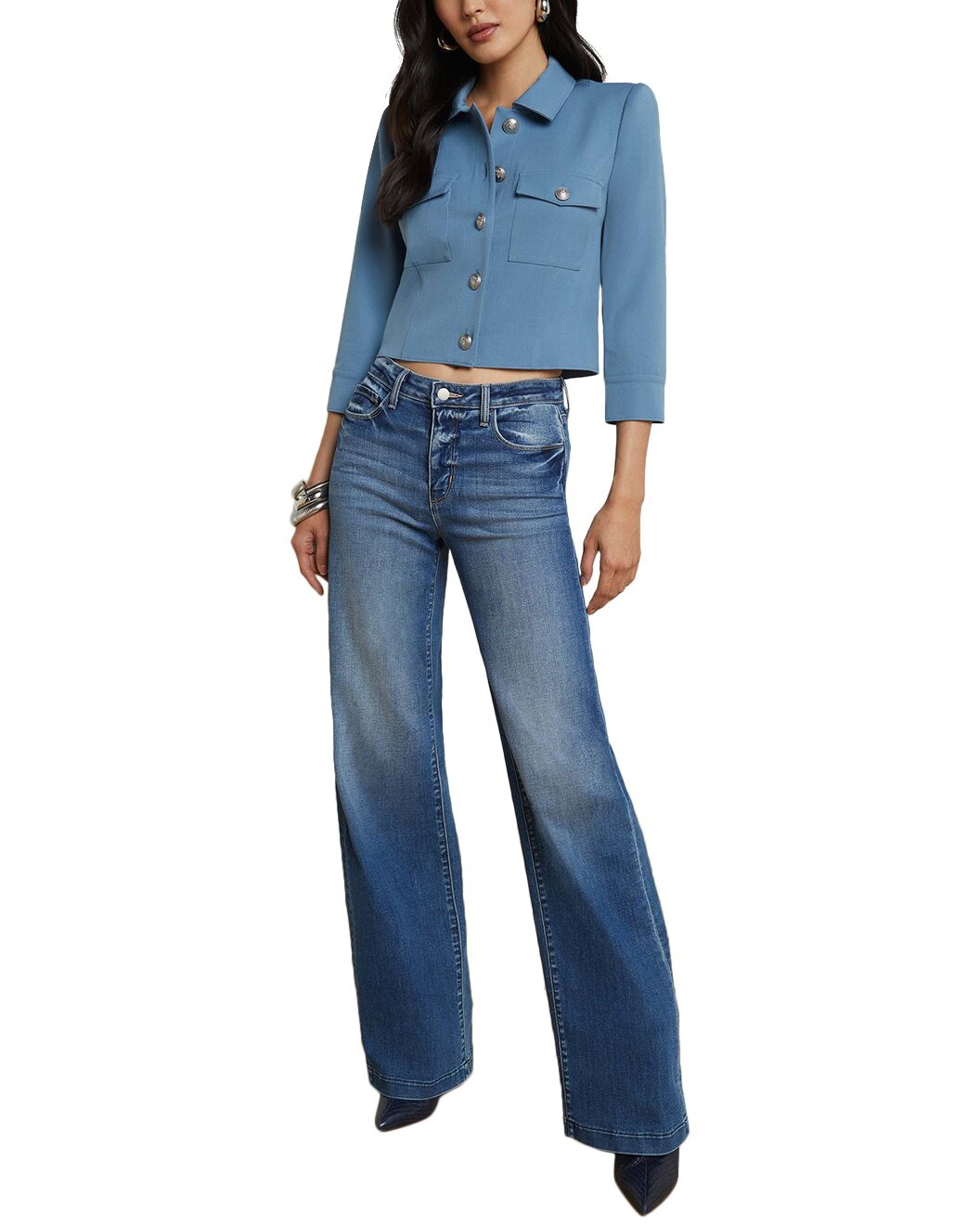 L'AGENCE Kumi Cropped Fitted Jacket - 4