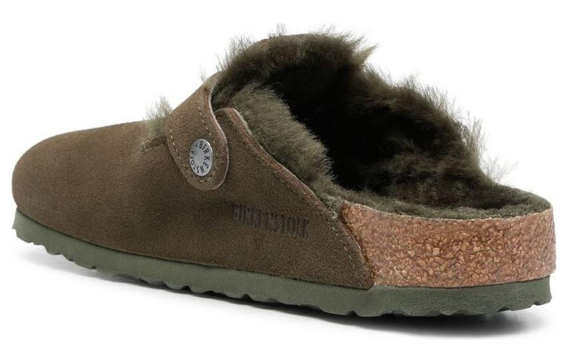 Birkenstock 보스턴 Shearling 스웨드 가죽 좁은 적합 'Thyme' 1025667 3
