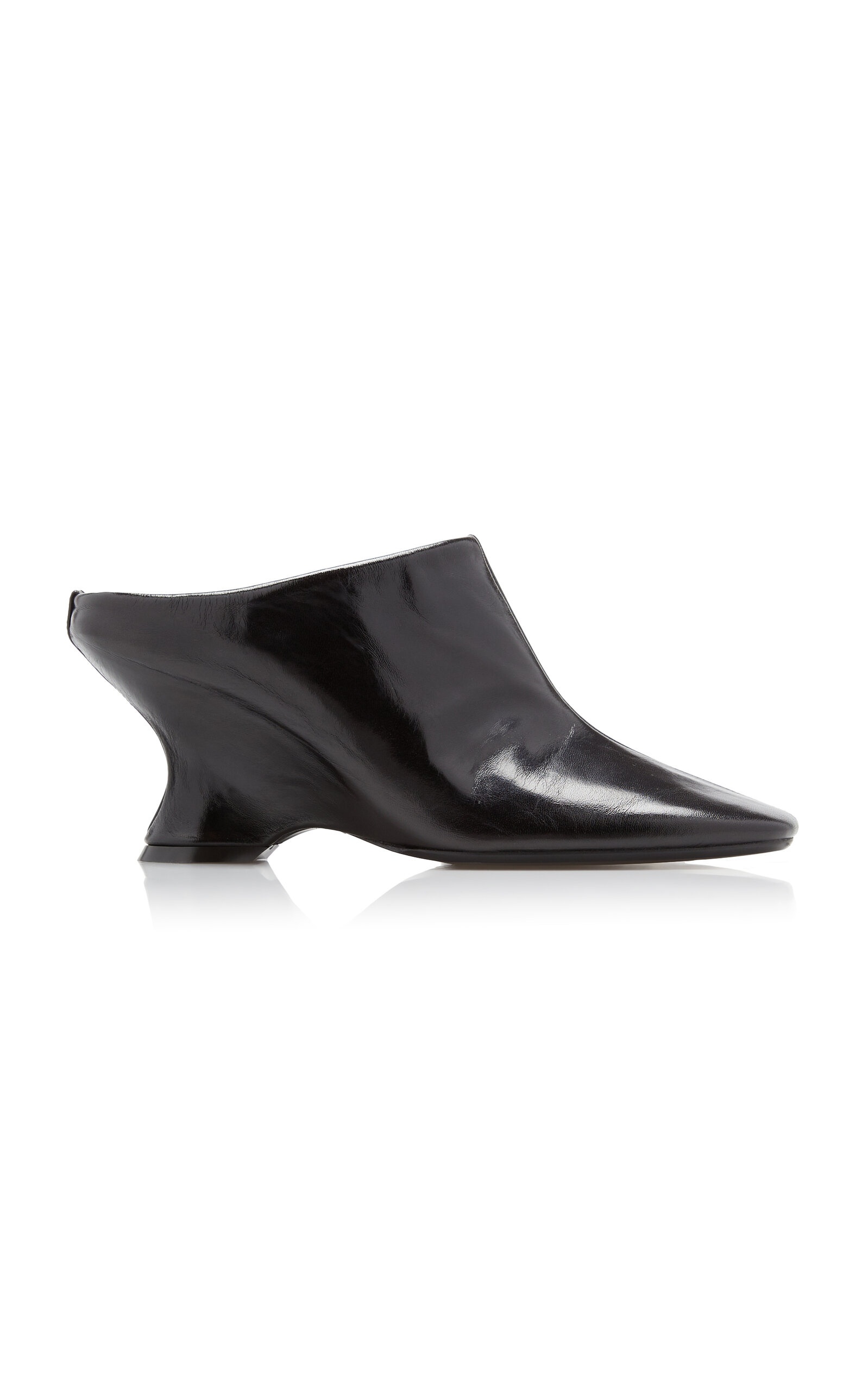 Glove Wedge Leather Mules black - 1