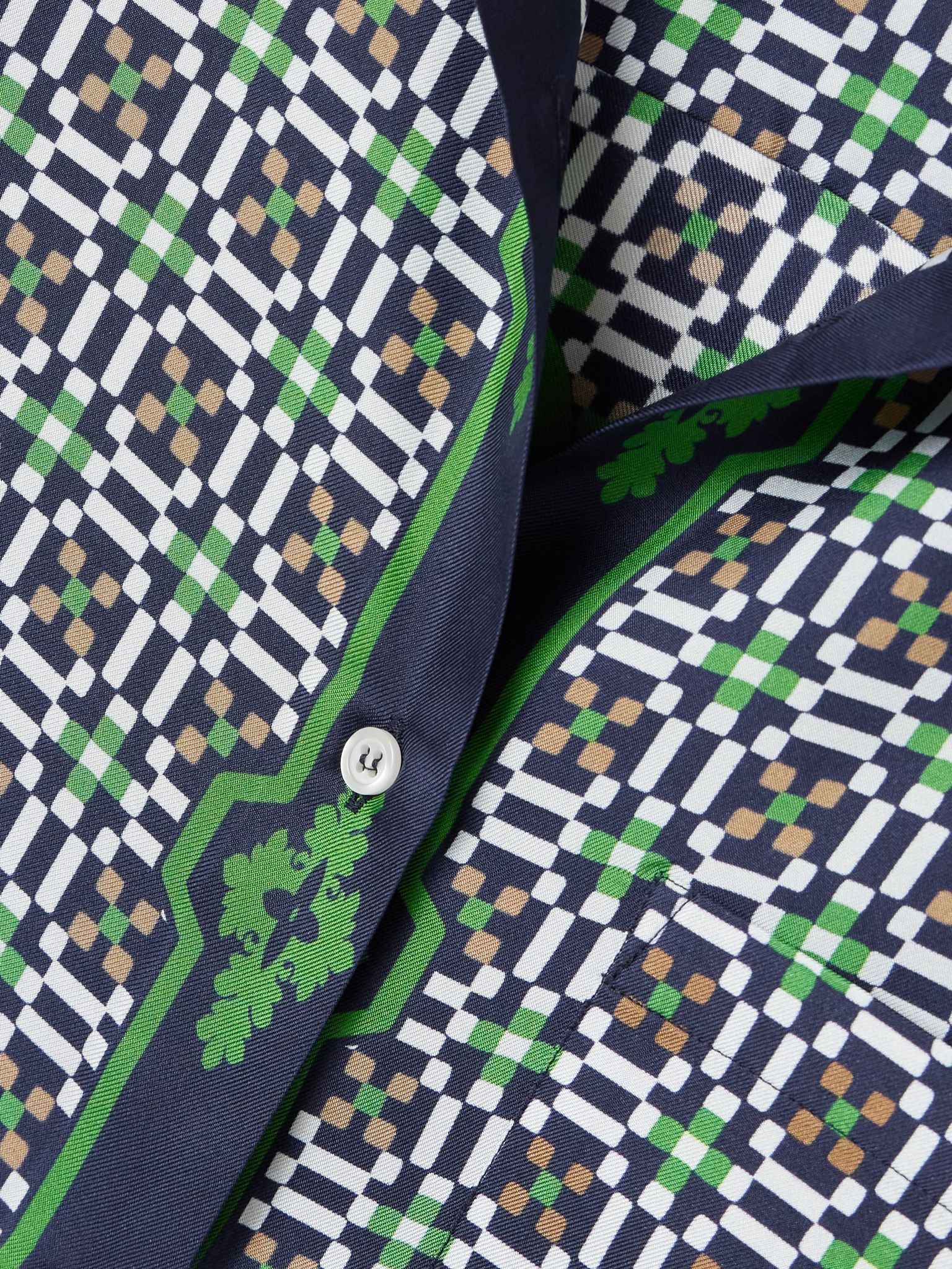 Icon Boy printed silk-twill shirt Blue - 5