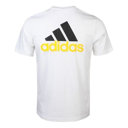 Men's adidas Round Neck Short Sleeve White T-Shirt GL2218 - 2