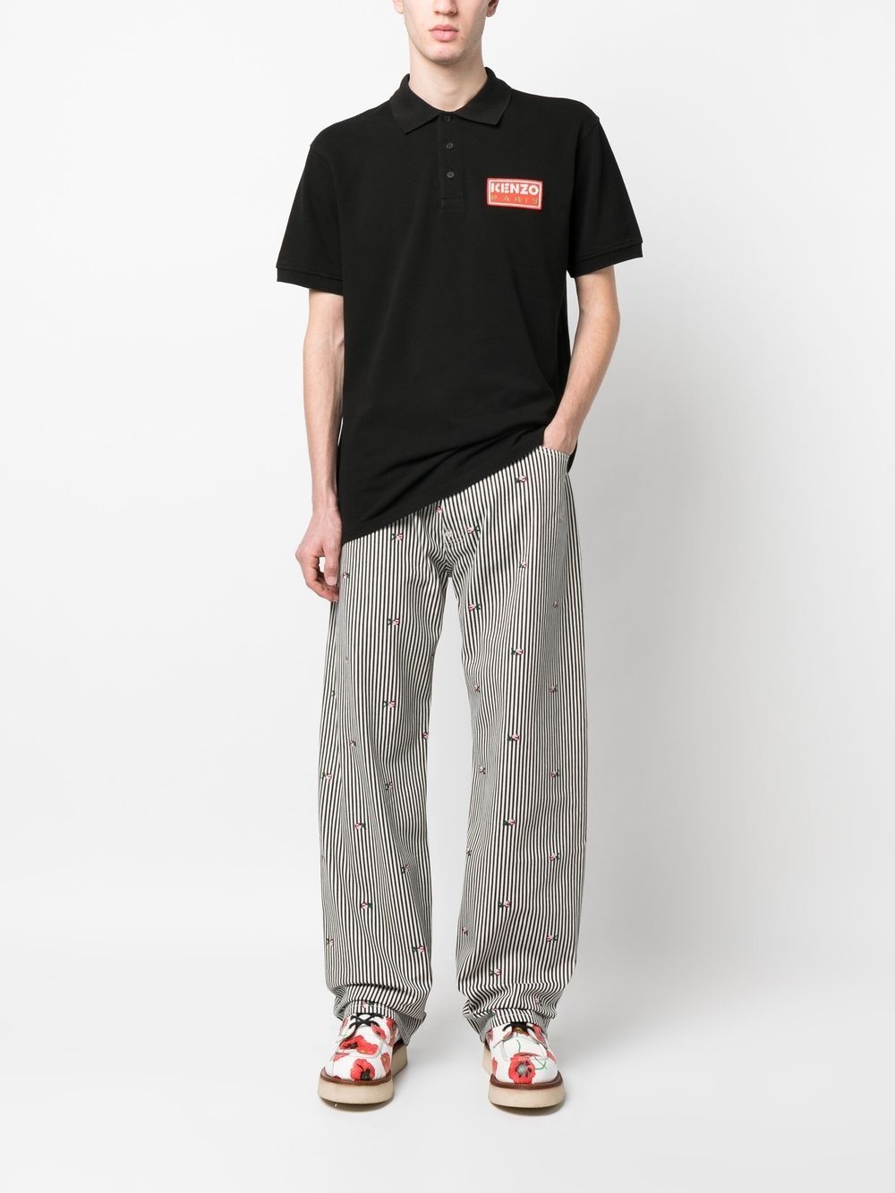 logo-patch cotton polo shirt - 2