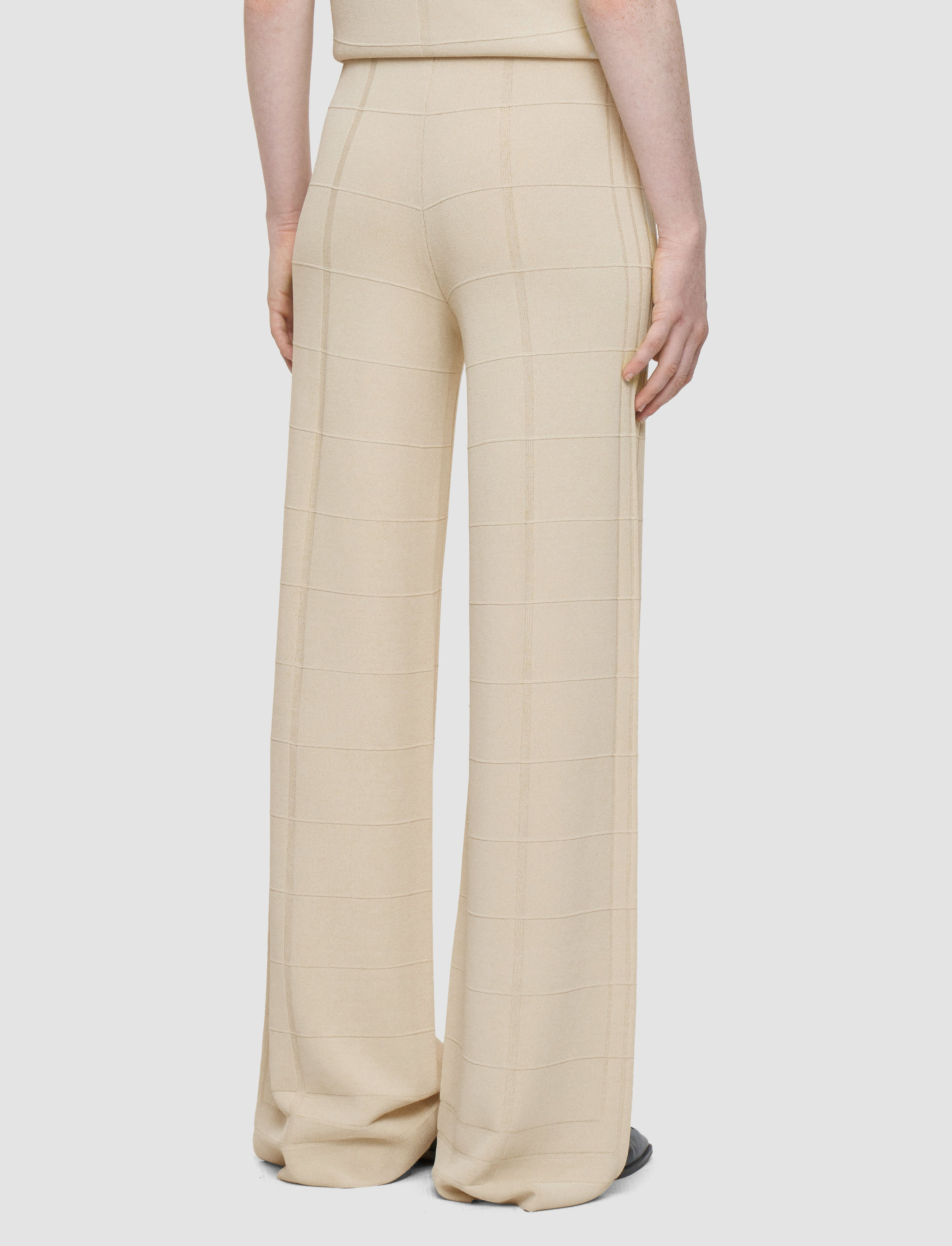 Viscose Grid Knit Trousers - 3