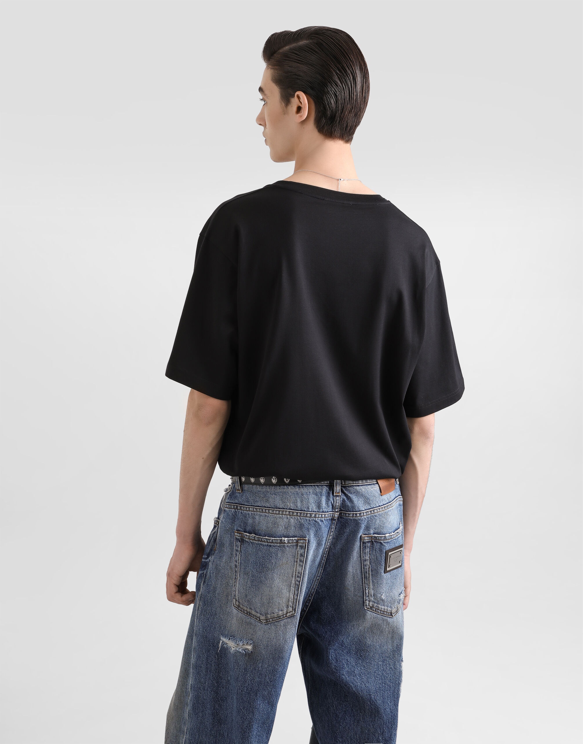 Cotton V-neck T-shirt - 5