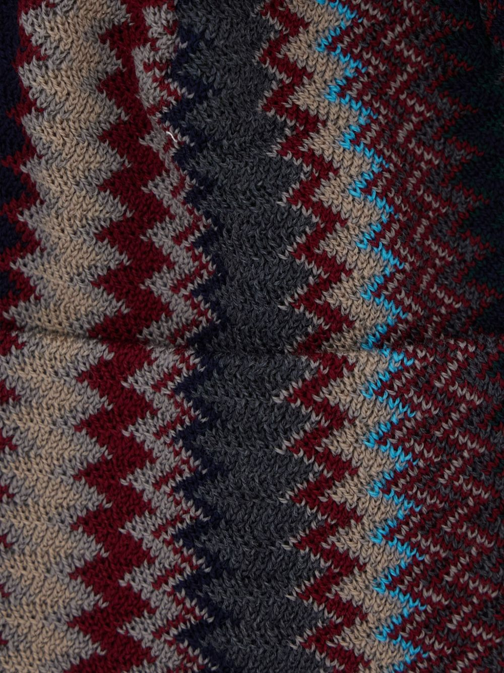 zigzag-pattern beanie - 3