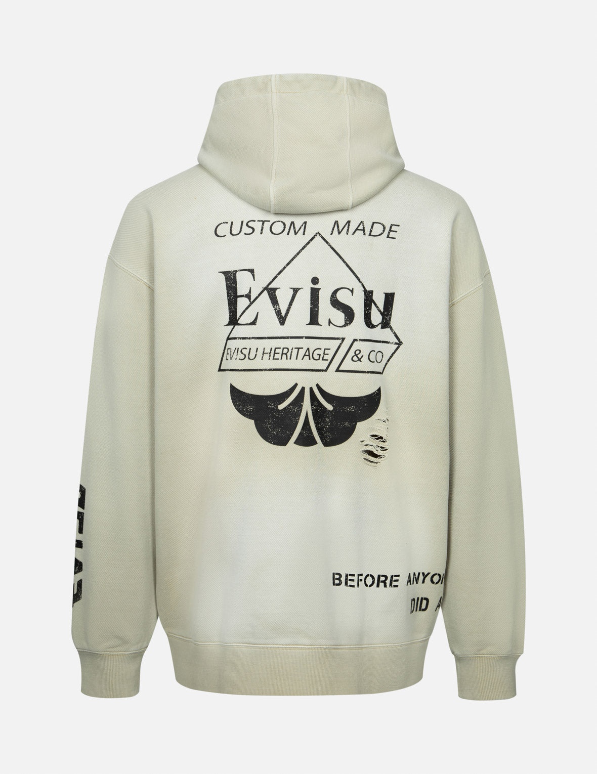Multi Logos Print Loose Fit Washed Zip-Up Hoodie - 13