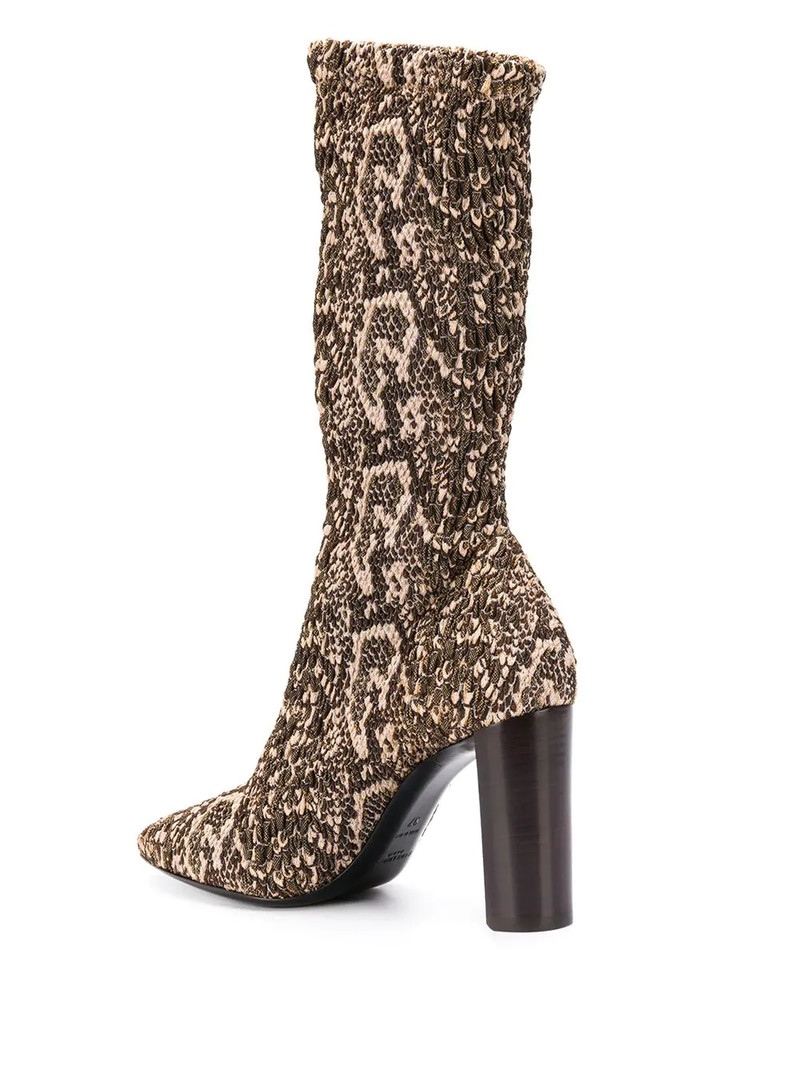 snake-print elasticated boots 3