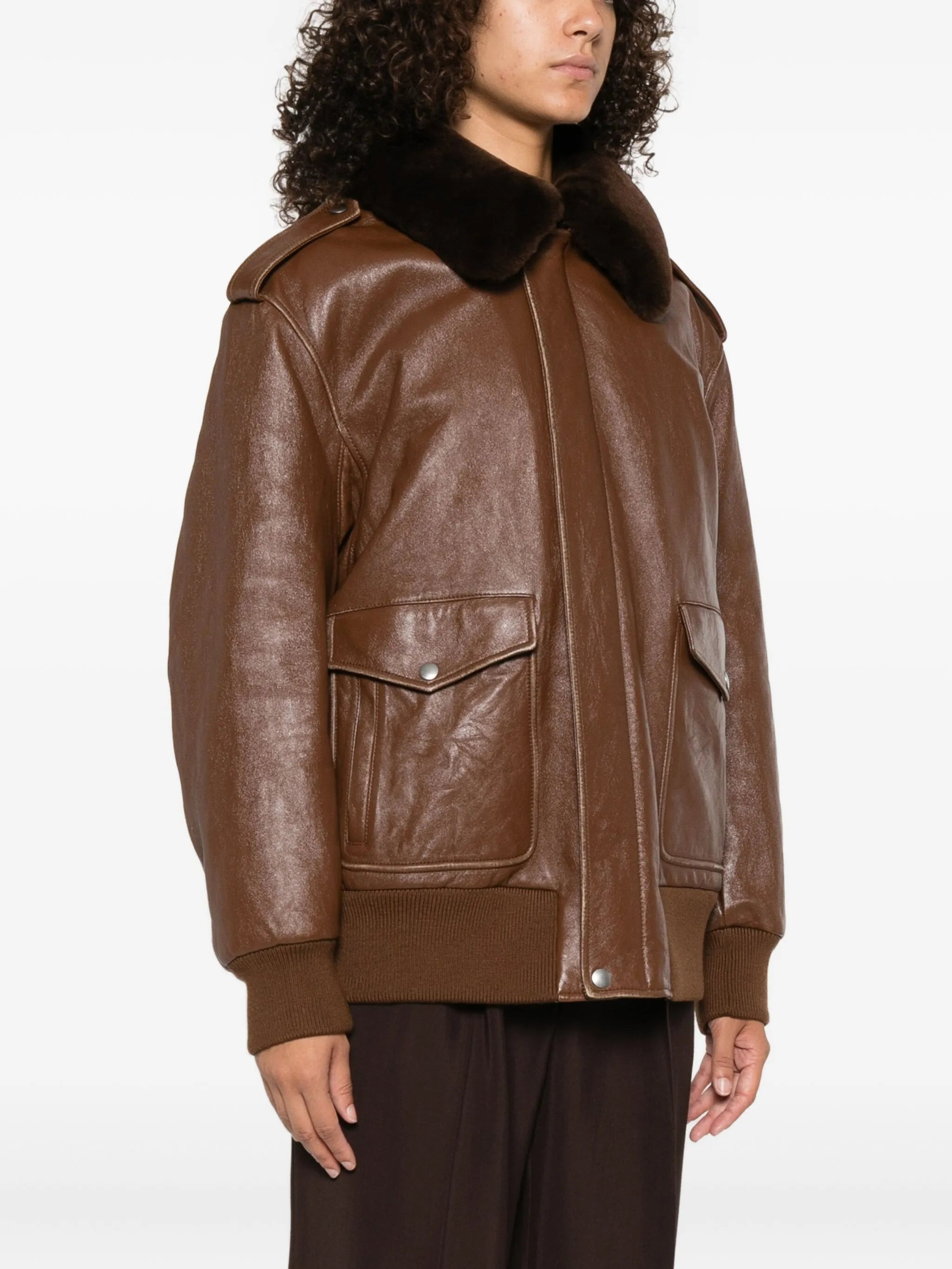 Prada Contrasting-collar Leather Jacket - 3