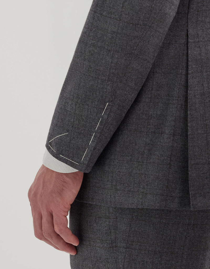 GREY AND BROWN MODERN FIT SUIT IN PURE 150'S WOOL 5