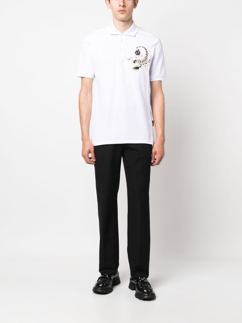 PHILIPP PLEIN Scorpion cotton polo shirt outlook