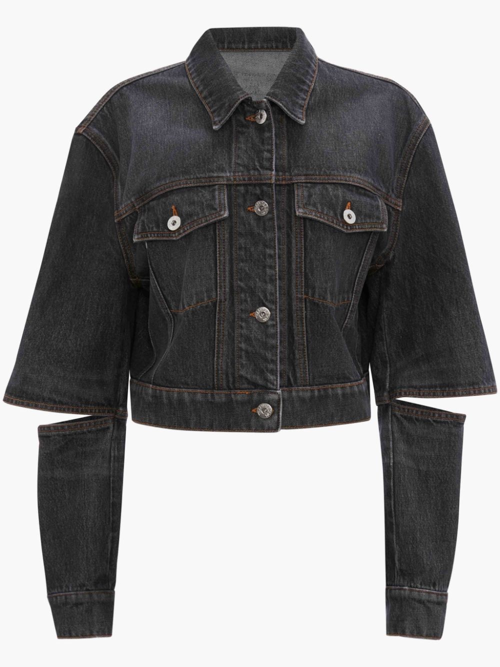 CUT OUT SLEEVE DENIM JACKET - 1