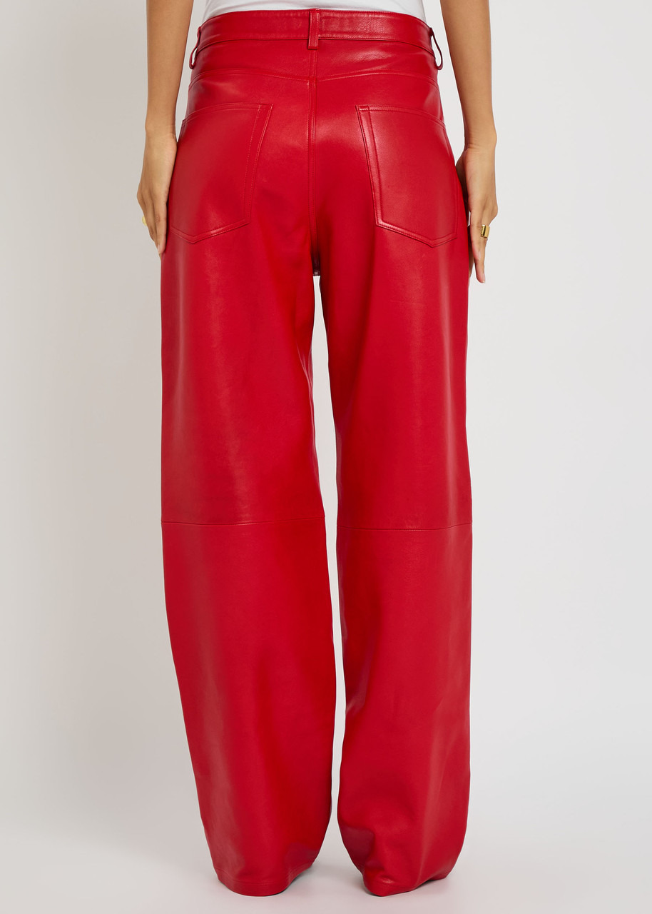 Rohe Wide-leg Leather Trousers - 3