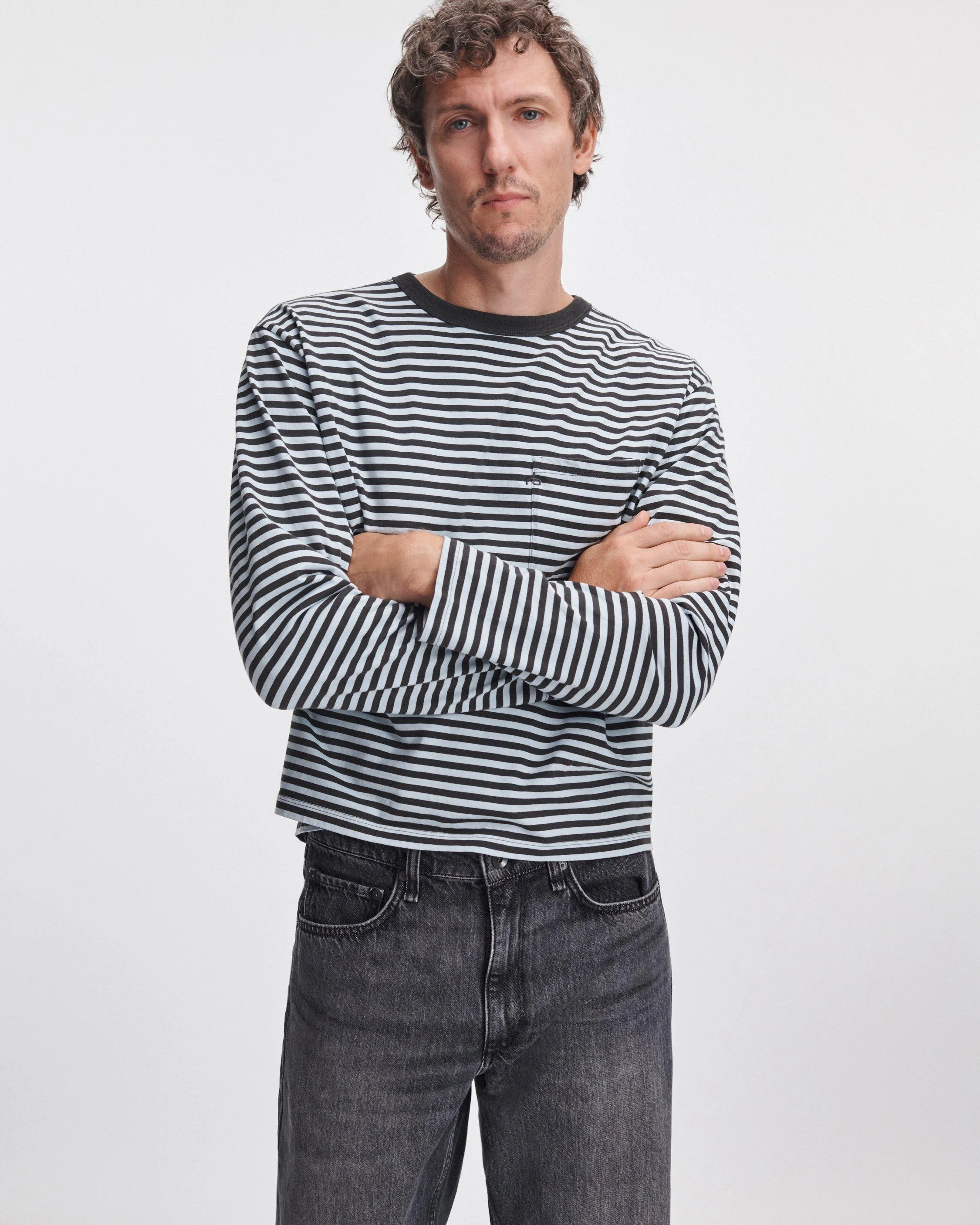 Striped Boxy Long-Sleeve Tee - 1