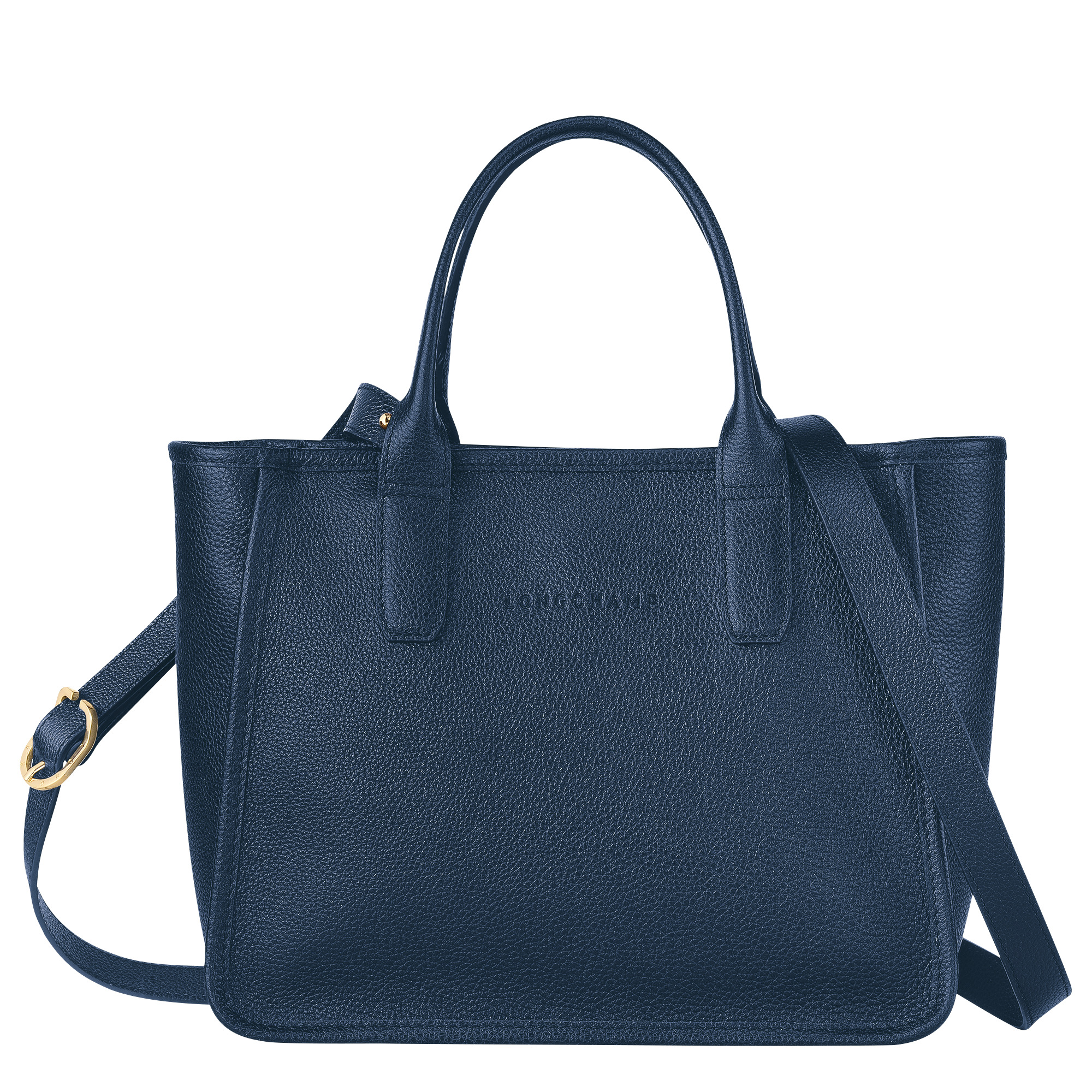 Le Foulonné M Tote bag Navy - Leather - 1