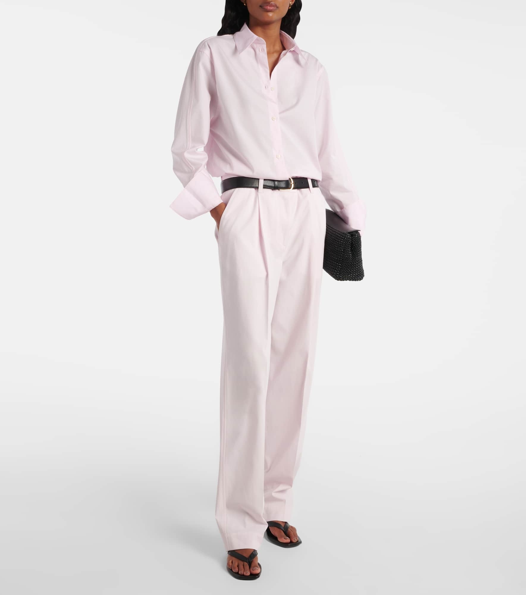 High-rise cotton straight pants - 2