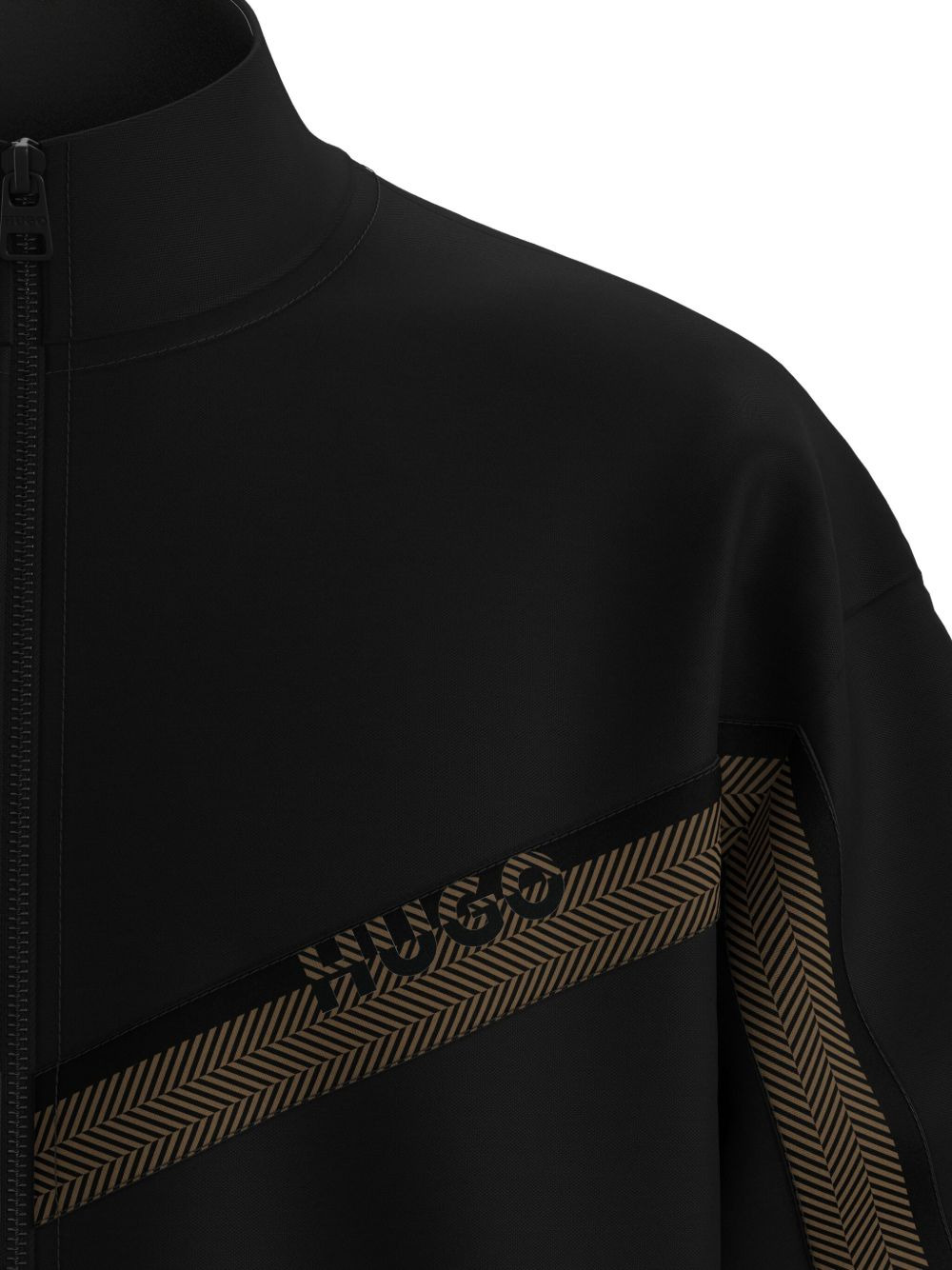chevron-panel zip-up sweatshirt - 4
