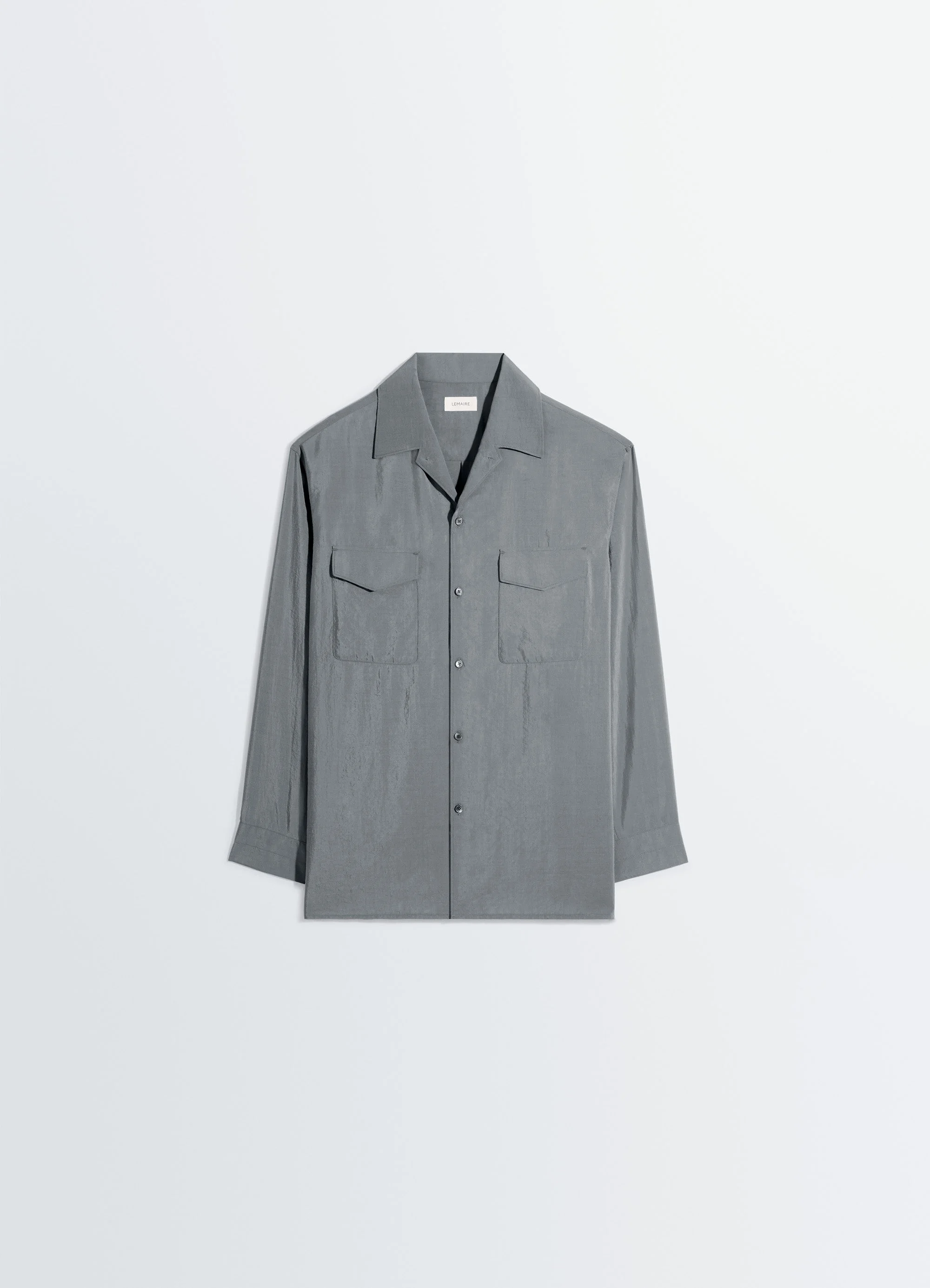 Lemaire CONVERTIBLE COLLAR SHIRT IN DRY SILK - SH1233 LF1308_BK928