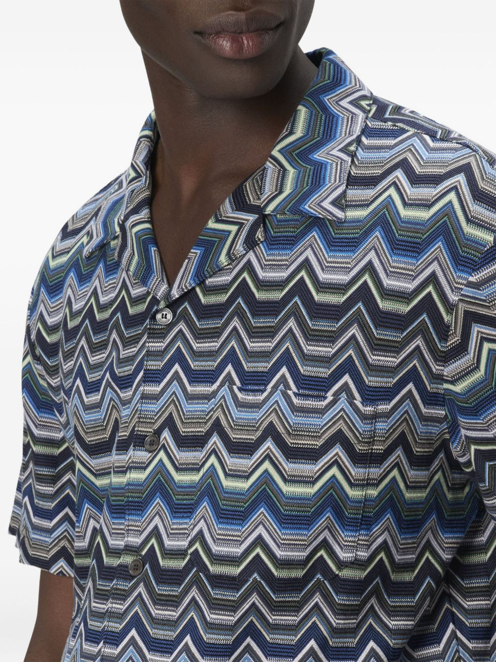 zig-zag short-sleeved shirt - 4