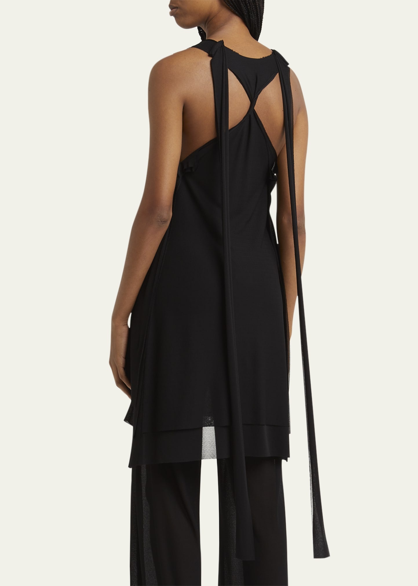 Layered Sheer Mini Tank Dress - 3