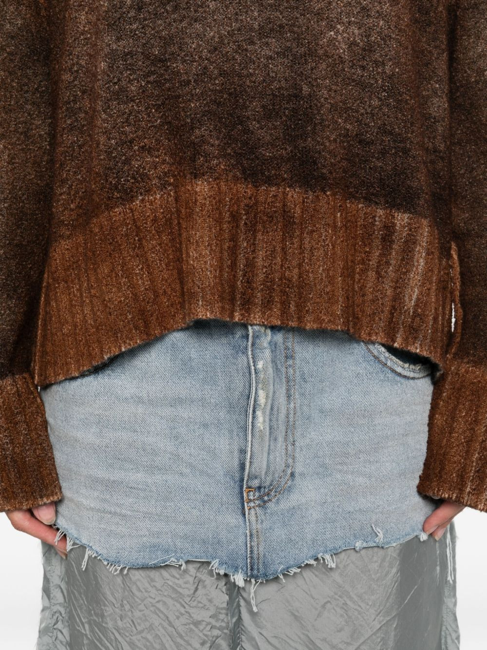 ribbed-cuff crew-neck jumper - 5