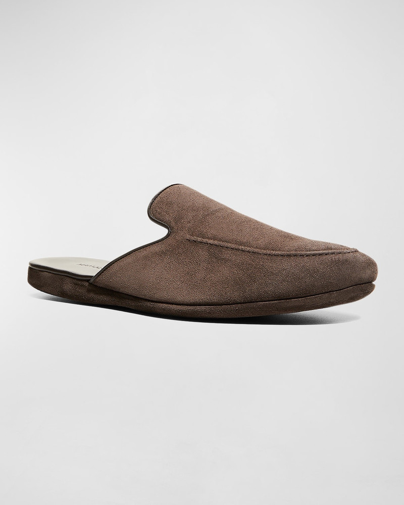 Manolo Blahnik Men's Montague Suede Mules outlook