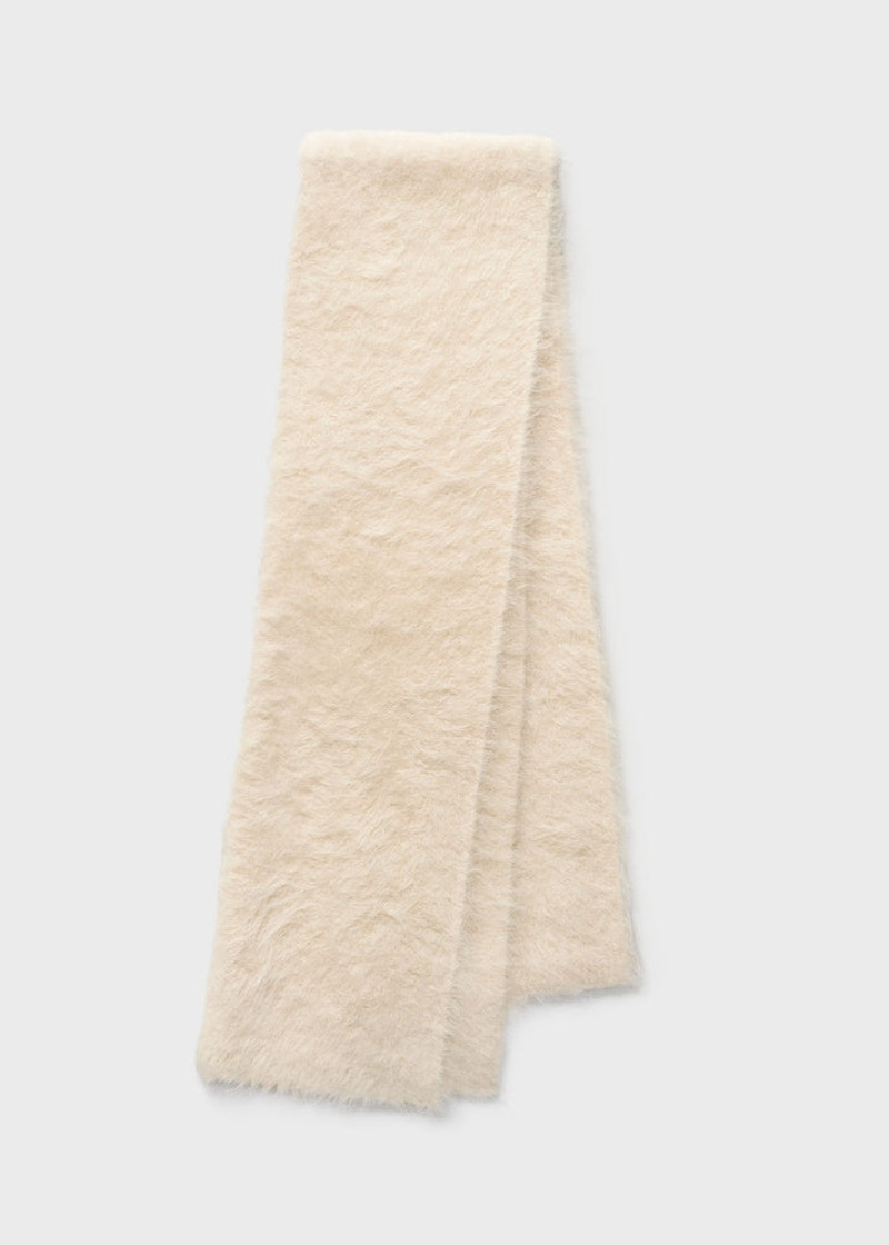 Alpaca knit scarf creme 1