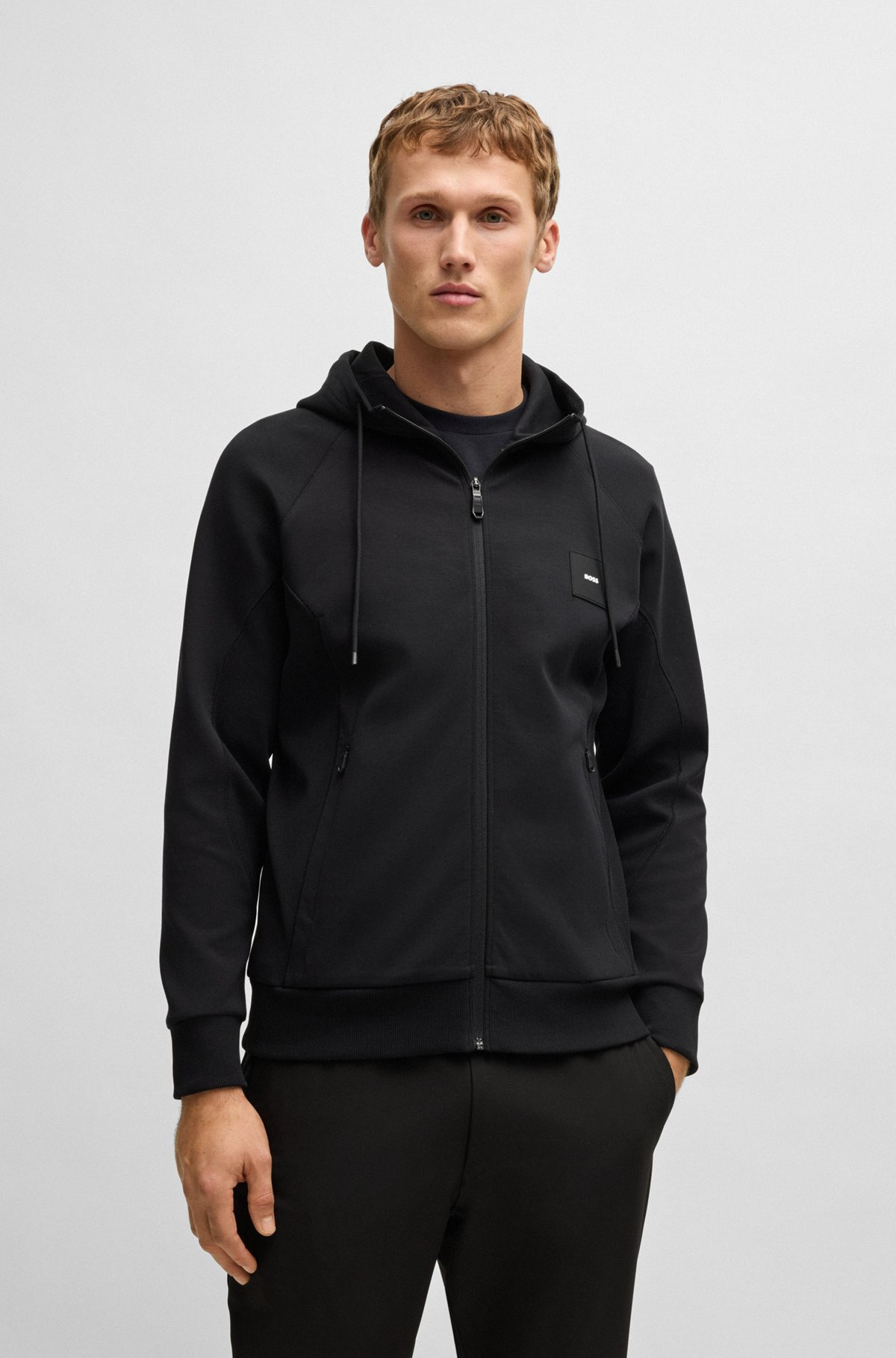 ZIP-UP HOODIE WITH LOGO PATCH - 2