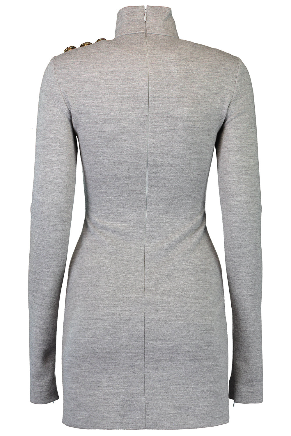 Long Sleeve Button Short Dress - 2