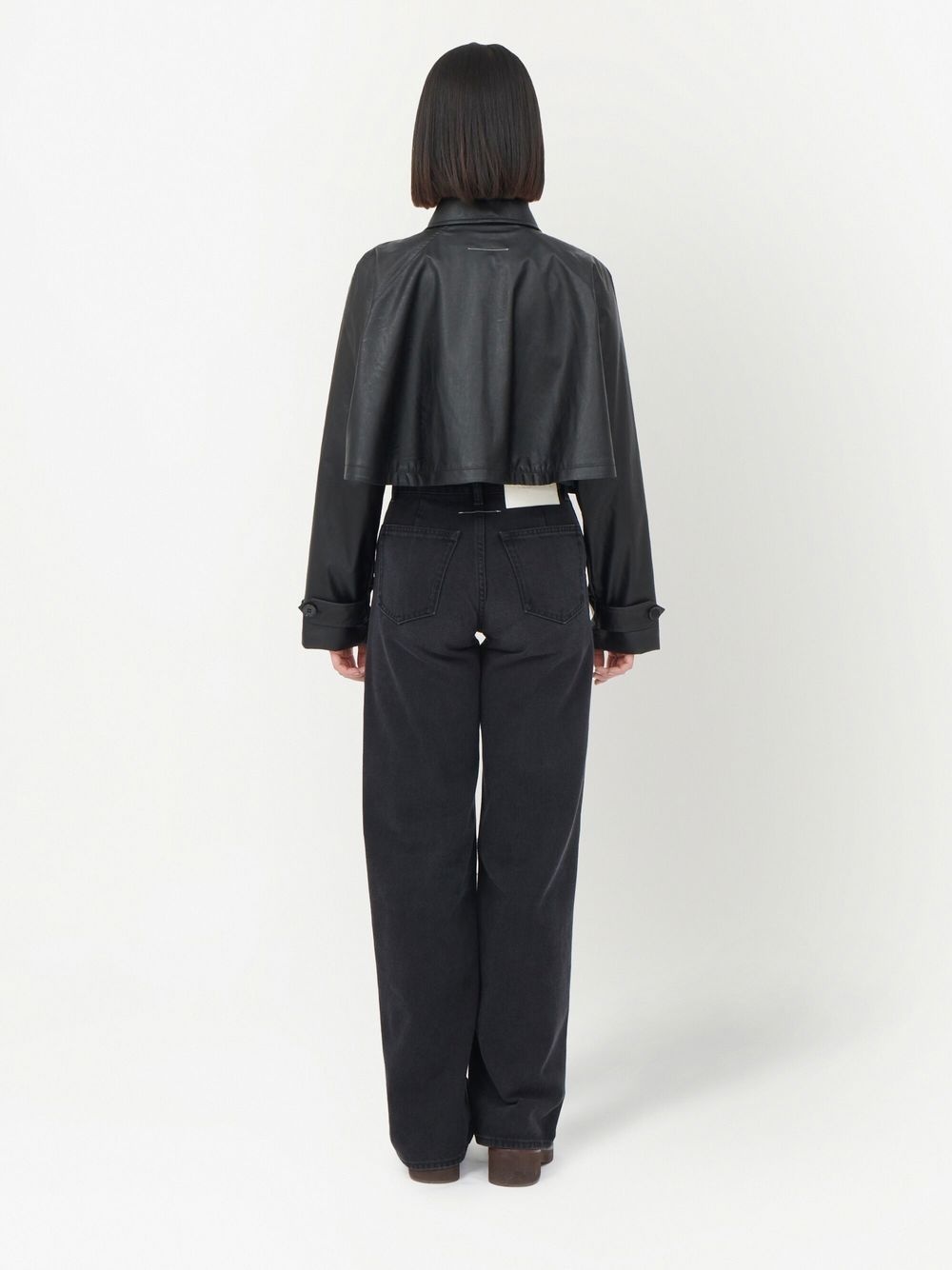faux-leather cropped jacket - 4