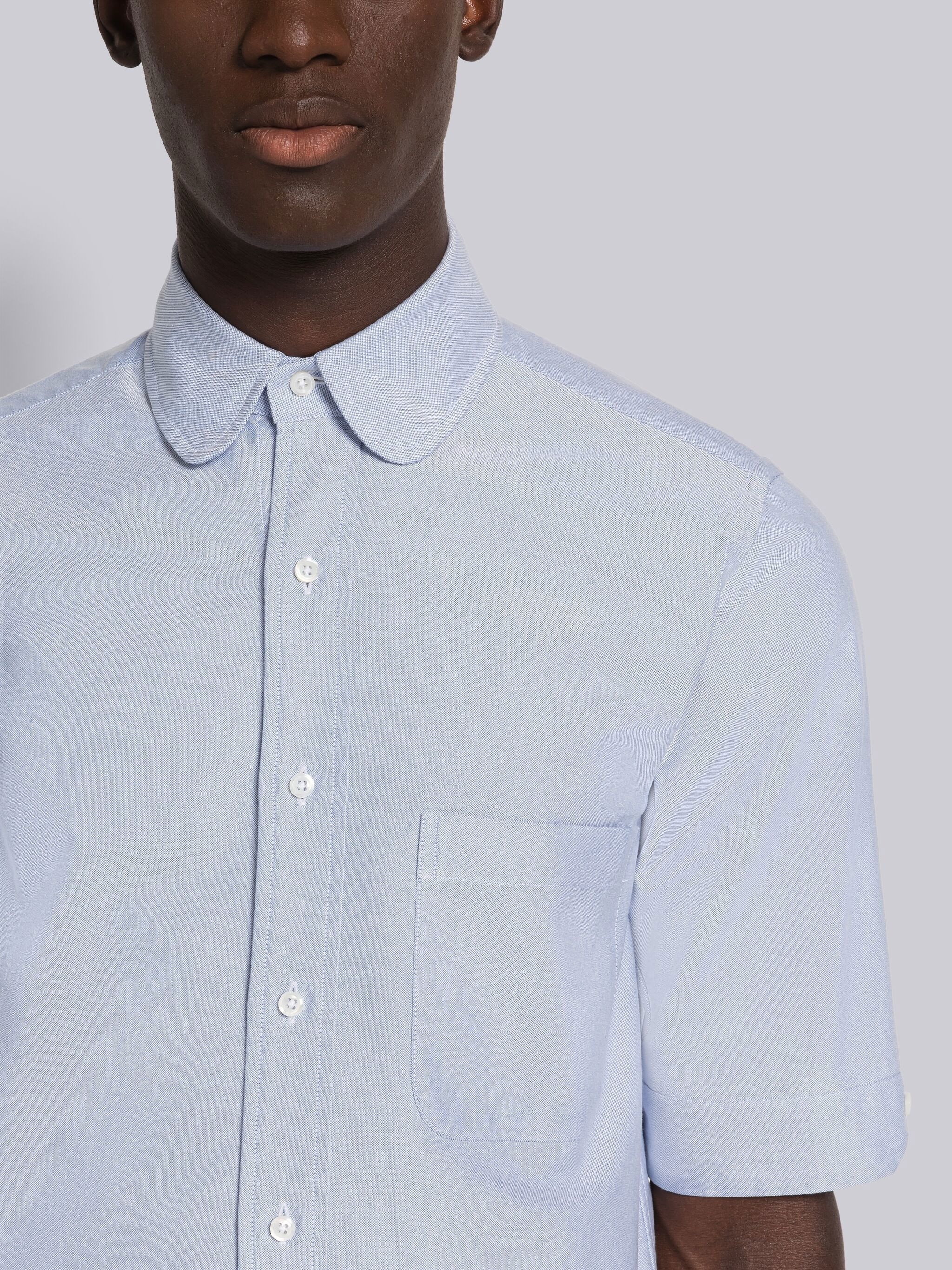OXFORD ROUND COLLAR SHORT SLEEVE SHIRT - 5