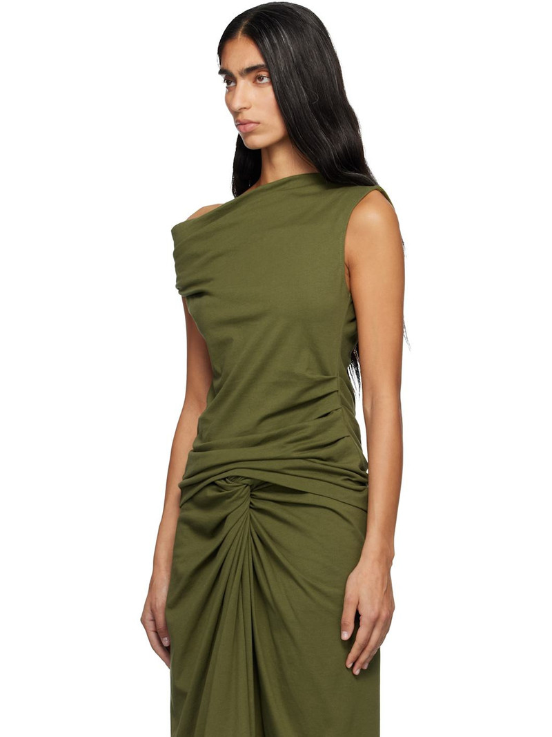 Dries Van Noten Green Heavy Jersey Tank Top outlook