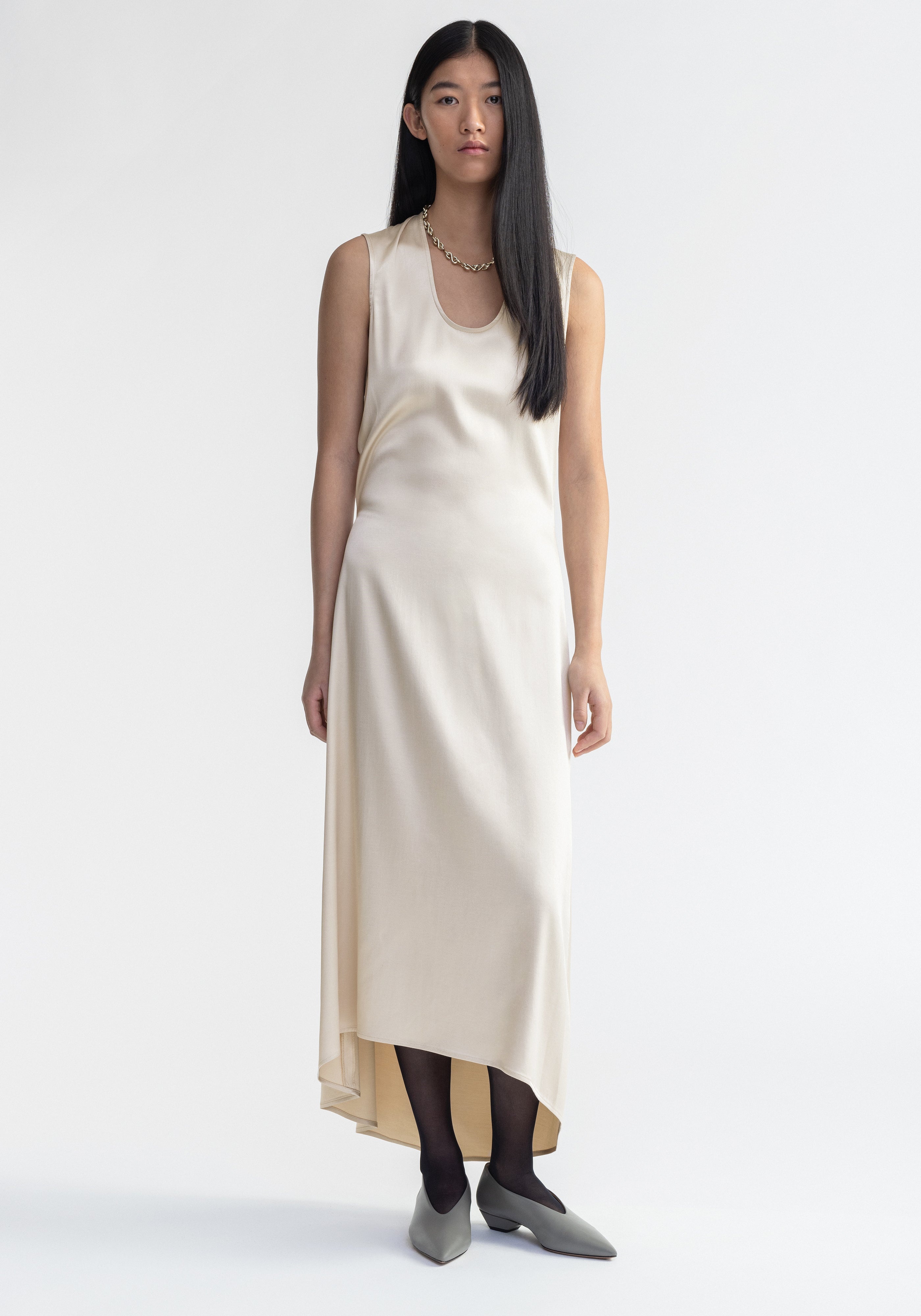 SANSA
Satin asymmetrical midi dress - 3