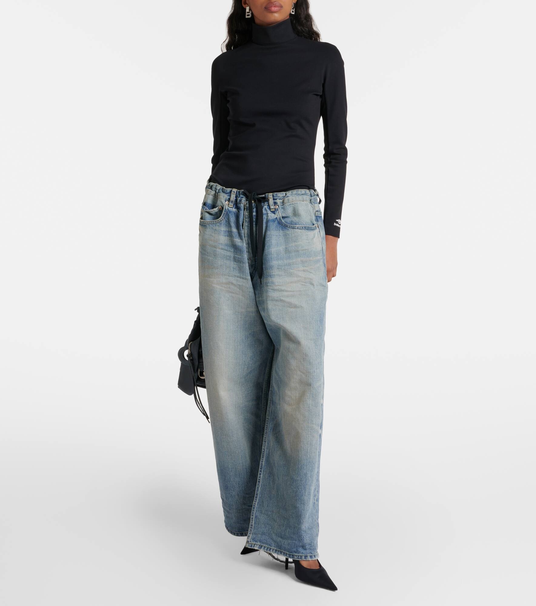 Mid-rise wide-leg jeans - 8