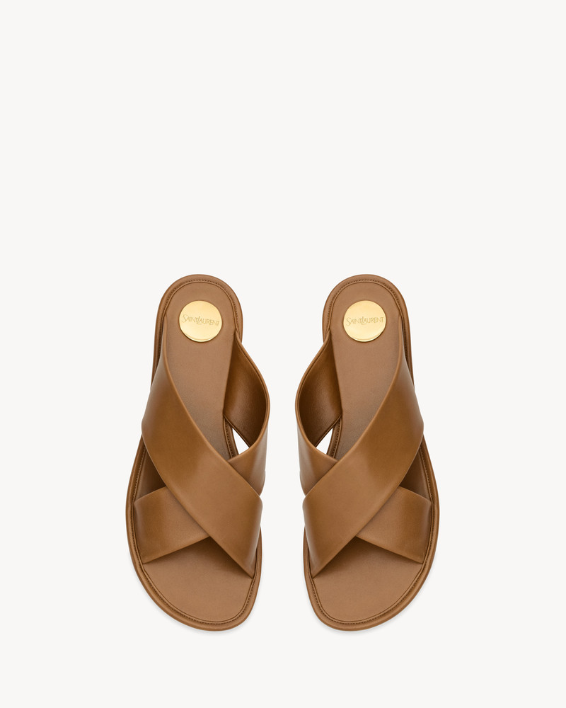 SAINT LAURENT CARLYLE SLIDES IN SMOOTH LEATHER outlook