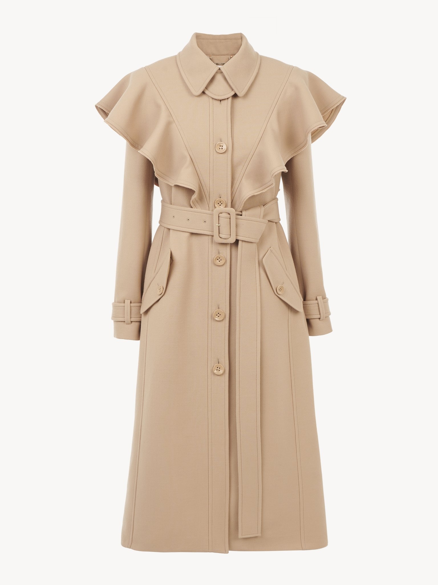 RUFFLED TRENCH COAT - 3