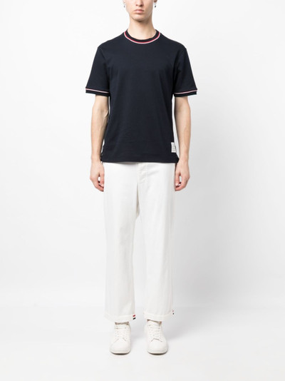 Thom Browne stripe-trim short-sleeve T-shirt outlook