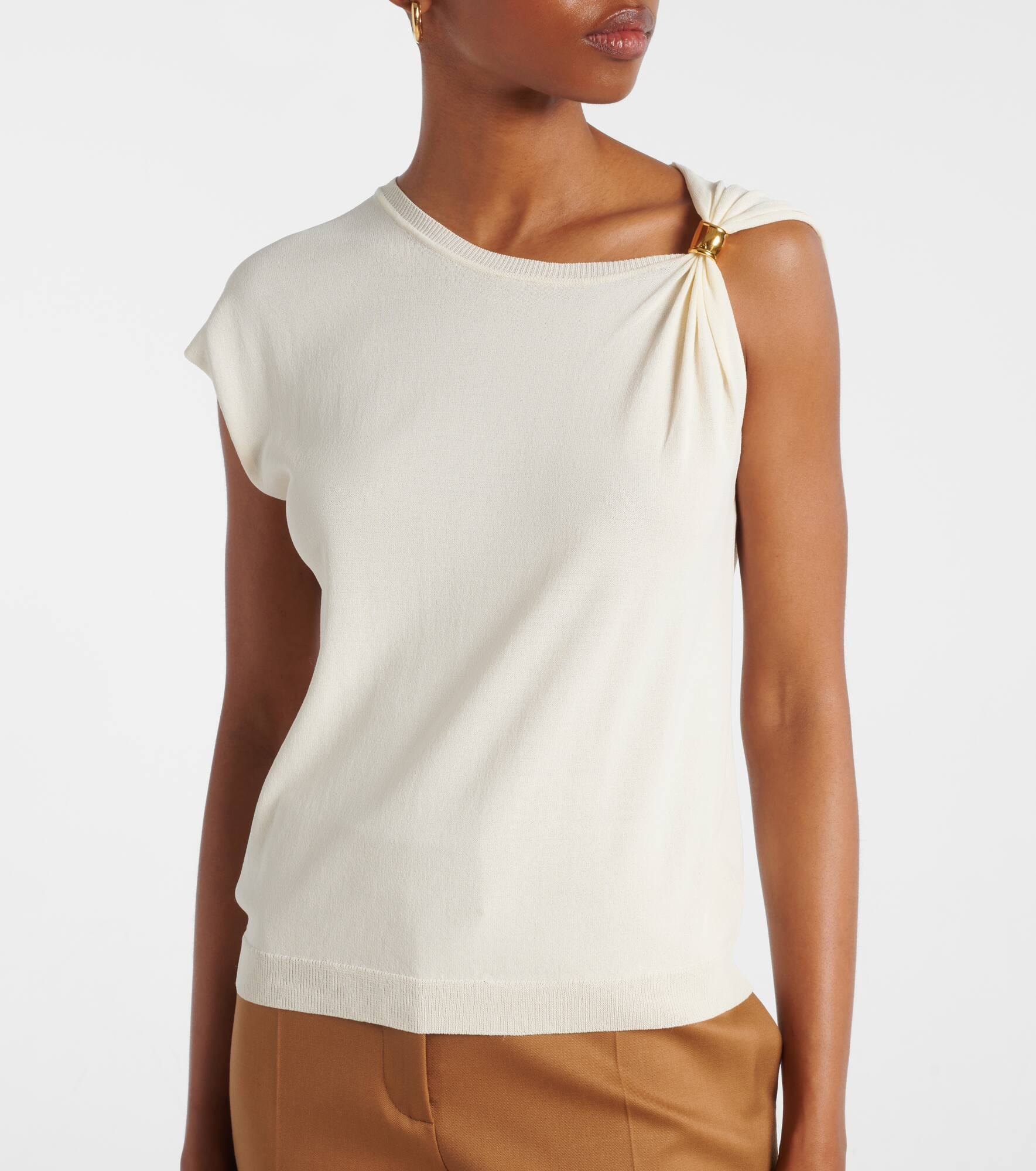 Asymmetrical jersey top - 5