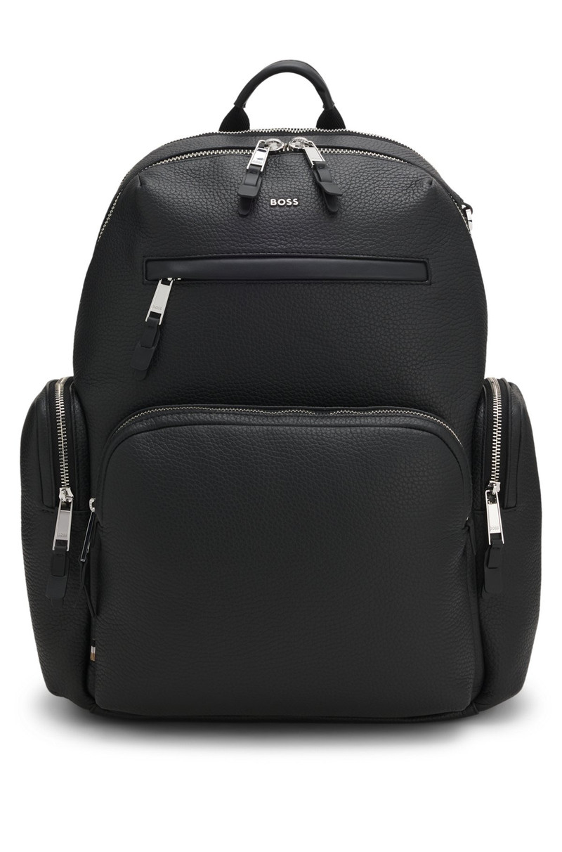 ITALIAN-LEATHER BACKPACK WITH ZIPPED SIDE POCKETS 2