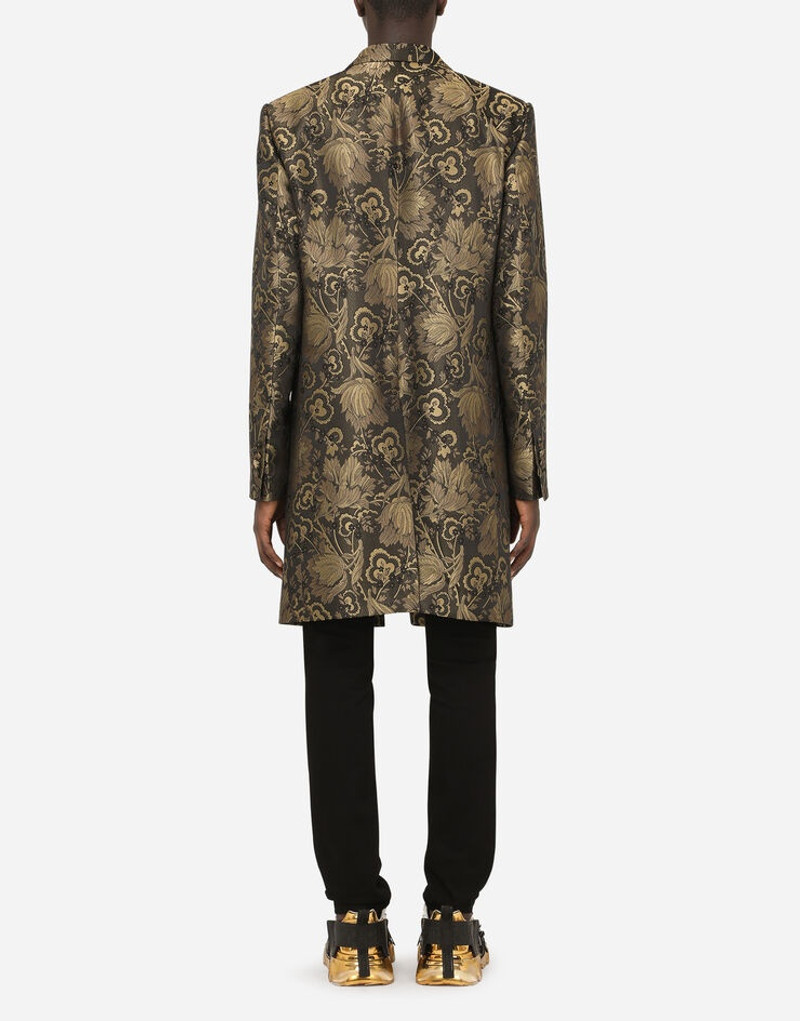 Dolce & Gabbana Floral lamé jacquard coat outlook
