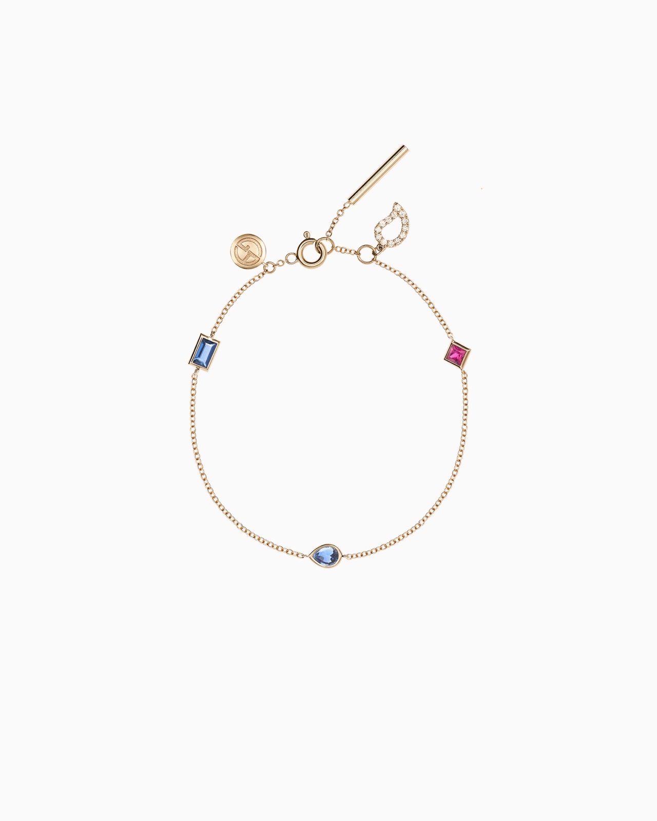 TAMARA BRACELET IN 18K GOLD WITH DIAMONDS, SAPPHIRES AND RUBIES - 1