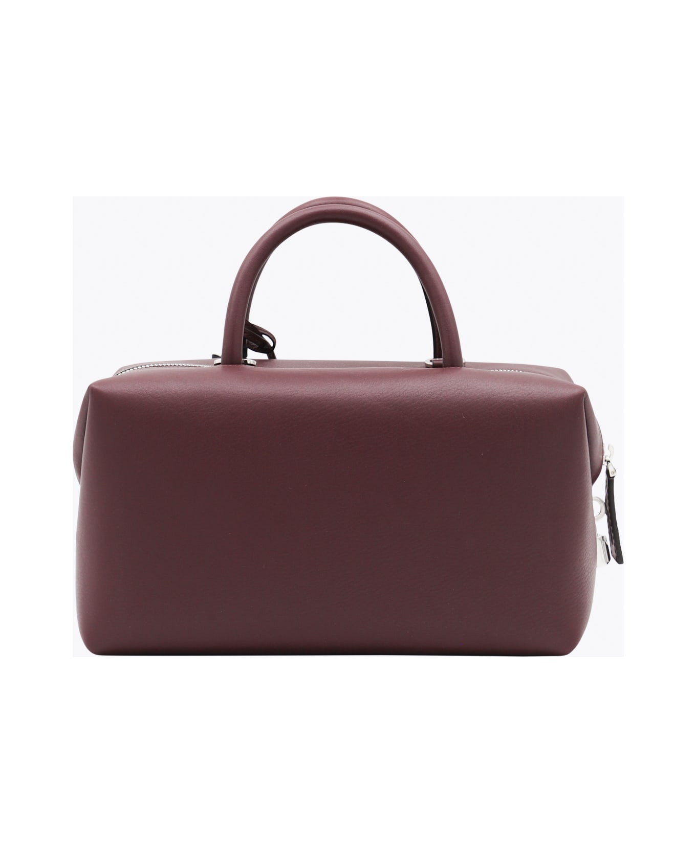 Dark Red Leather Holdallm Top Handle Bag - 3