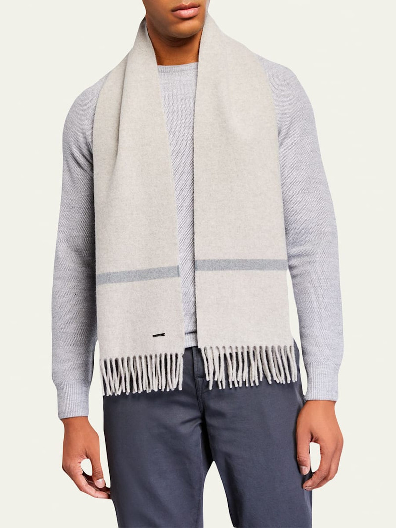 Loro Piana Men's Striped Cashmere Scarf outlook