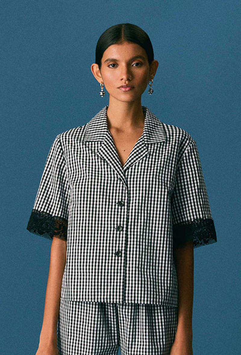 Dimity Blouse - Black Gingham 1